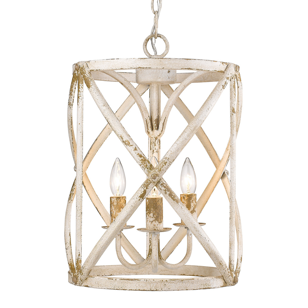 Golden Lighting Alcott 3-light Pendant in Antique Ivory